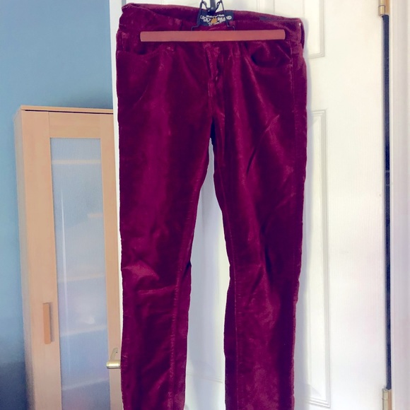 Lucky brand velvet pants, Burgundy - Picture 1 of 4
